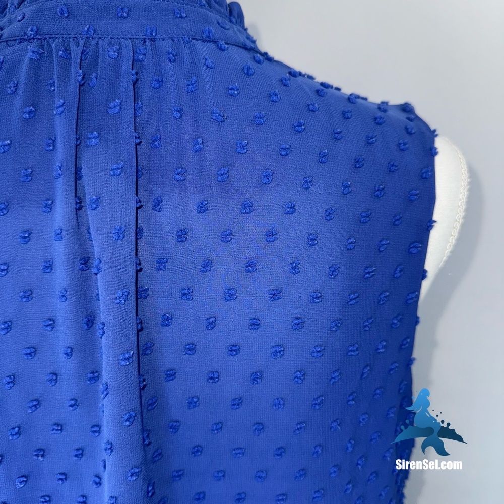 1164 J. Crew Sleeveless Blouse - Size 8 - Blue - Picture 9 of 16